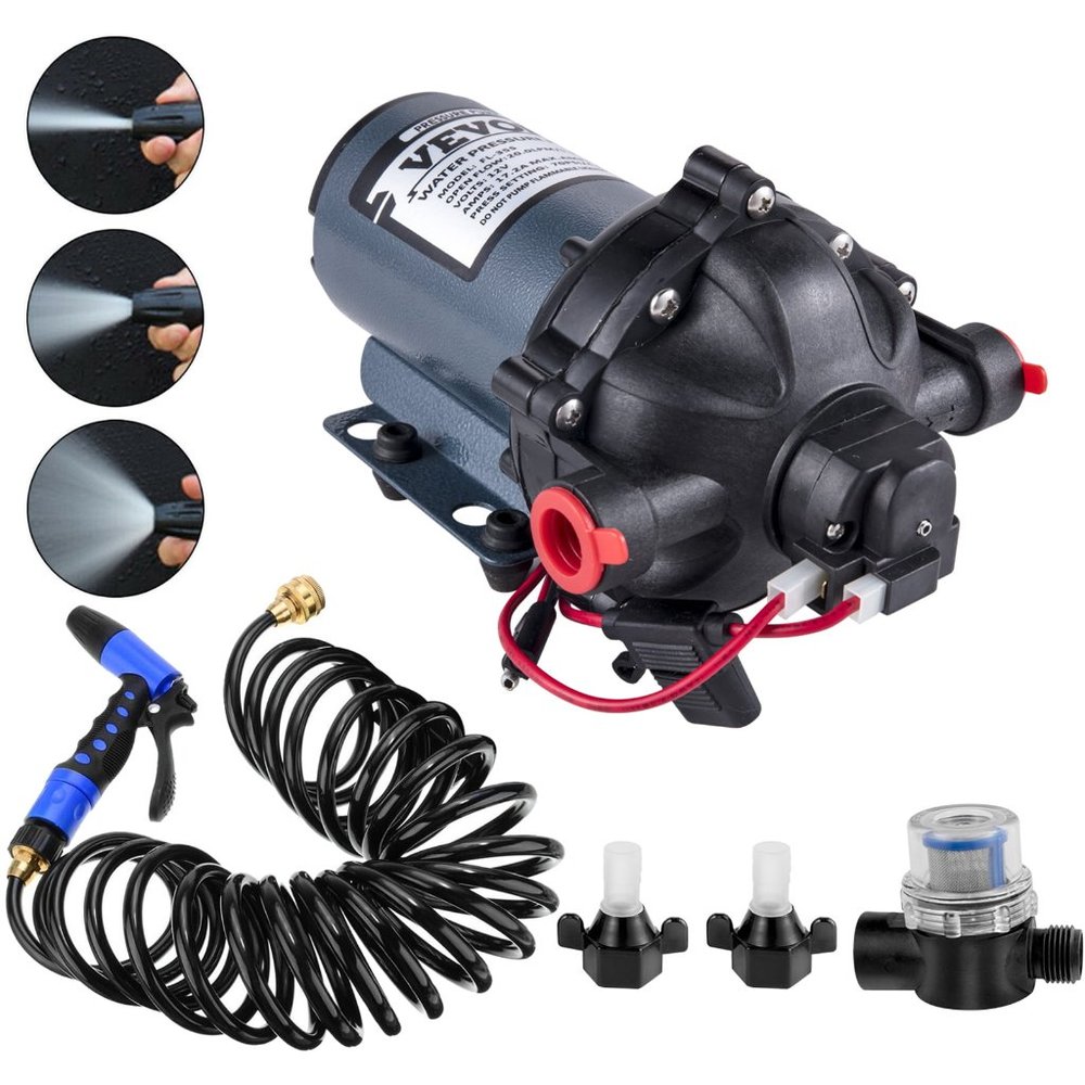 RV Water Pump 5.5 GPM 5.5 Gallons Per Minute 12V Water Pump Automatic 70 PSI Dia